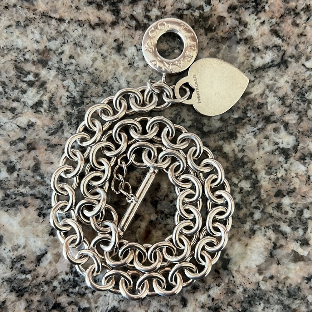 Tiffany & Co Silver Heart Tag Toggle Necklace - Picture 7 of 9